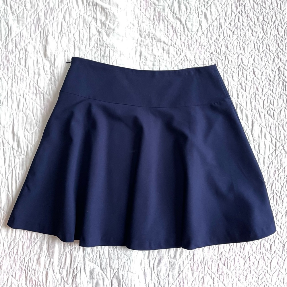 New York & Company navy circle skater skirt